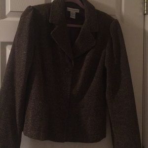 Size 12 Newport News brown  tweed blazer